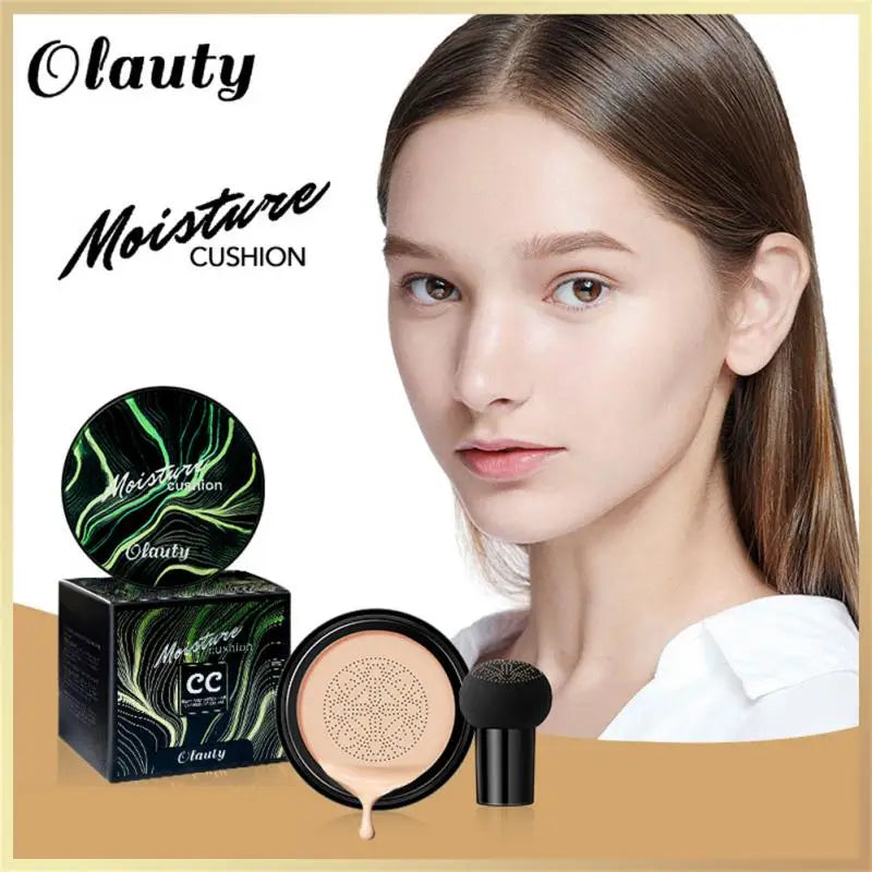 Olauty BB Air Cushion Foundation Cream Mushroom Head CC Cream Concealer Whitening Makeup Cosmetic Waterproof Brighten Face Base